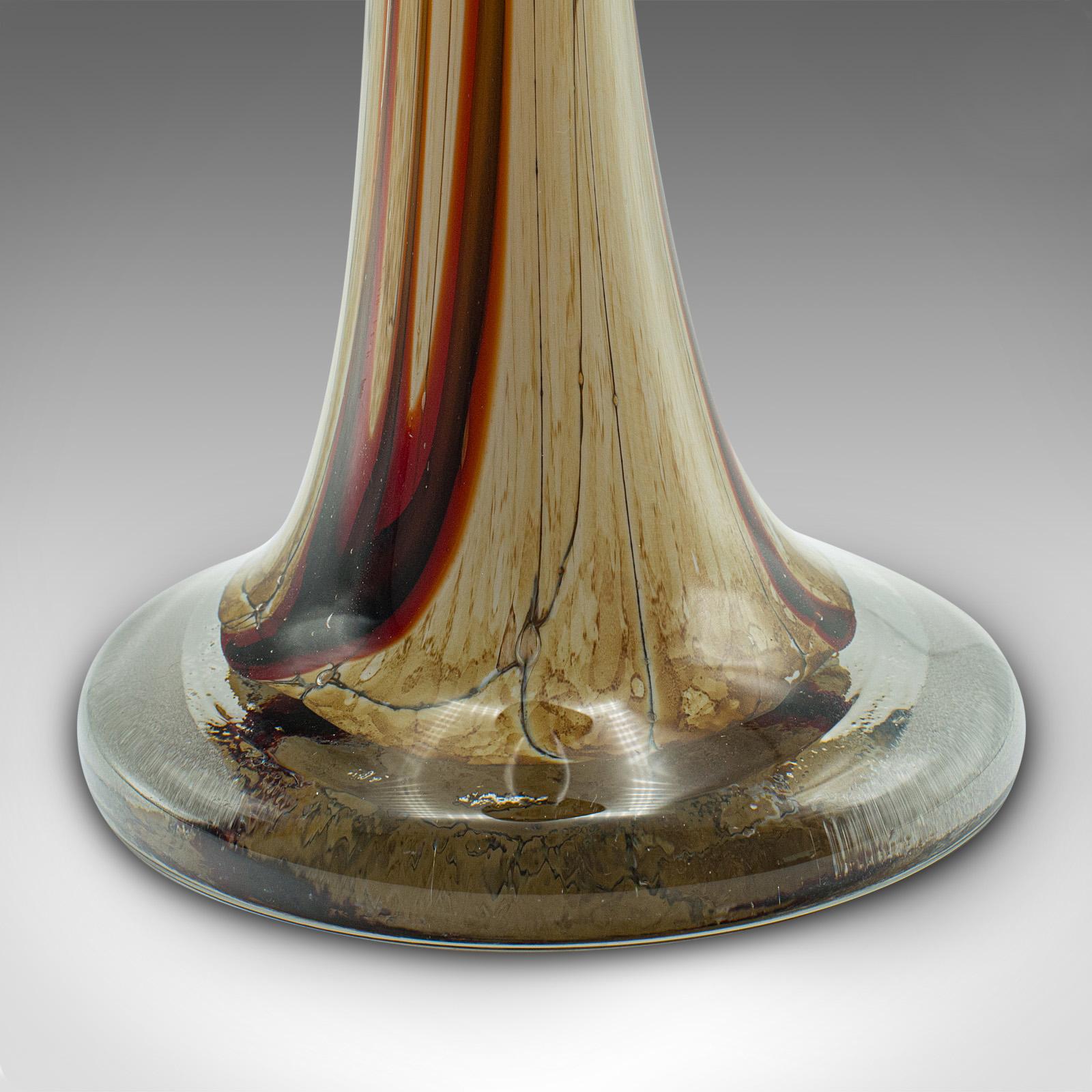 Tall Vintage Stem Vase, Italian, Murano Glass Flower Sleeve, Mid Century, C.1960 For Sale 7