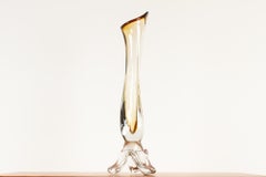 Tall Vintage Swedish Glass Vase, Mid-20th Century