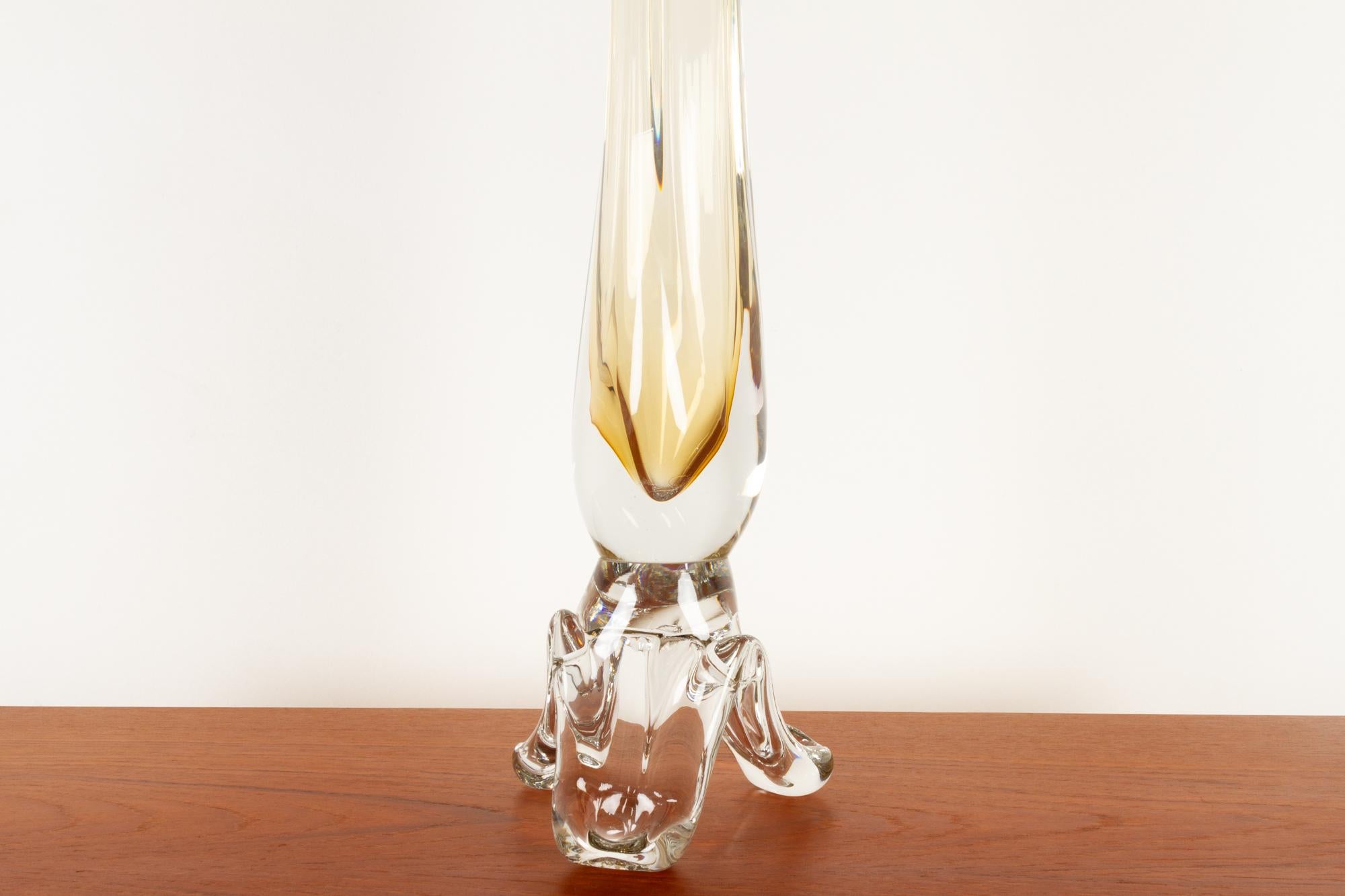 Tall Vintage Swedish Glass Vase, Mid-20th Century For Sale 1