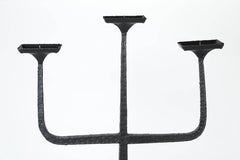 Tall Vintage Three-Arm Iron Candelabra Stand