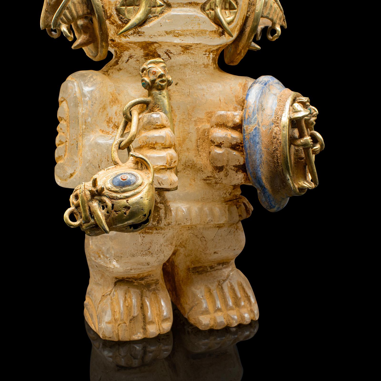 Tall Vintage Tribal Figure, South American Crystal, Totem, Ornament, Mid Century For Sale 3