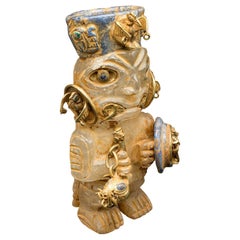 Tall Vintage Tribal Figure, South American Crystal, Totem, Ornament, Mid Century