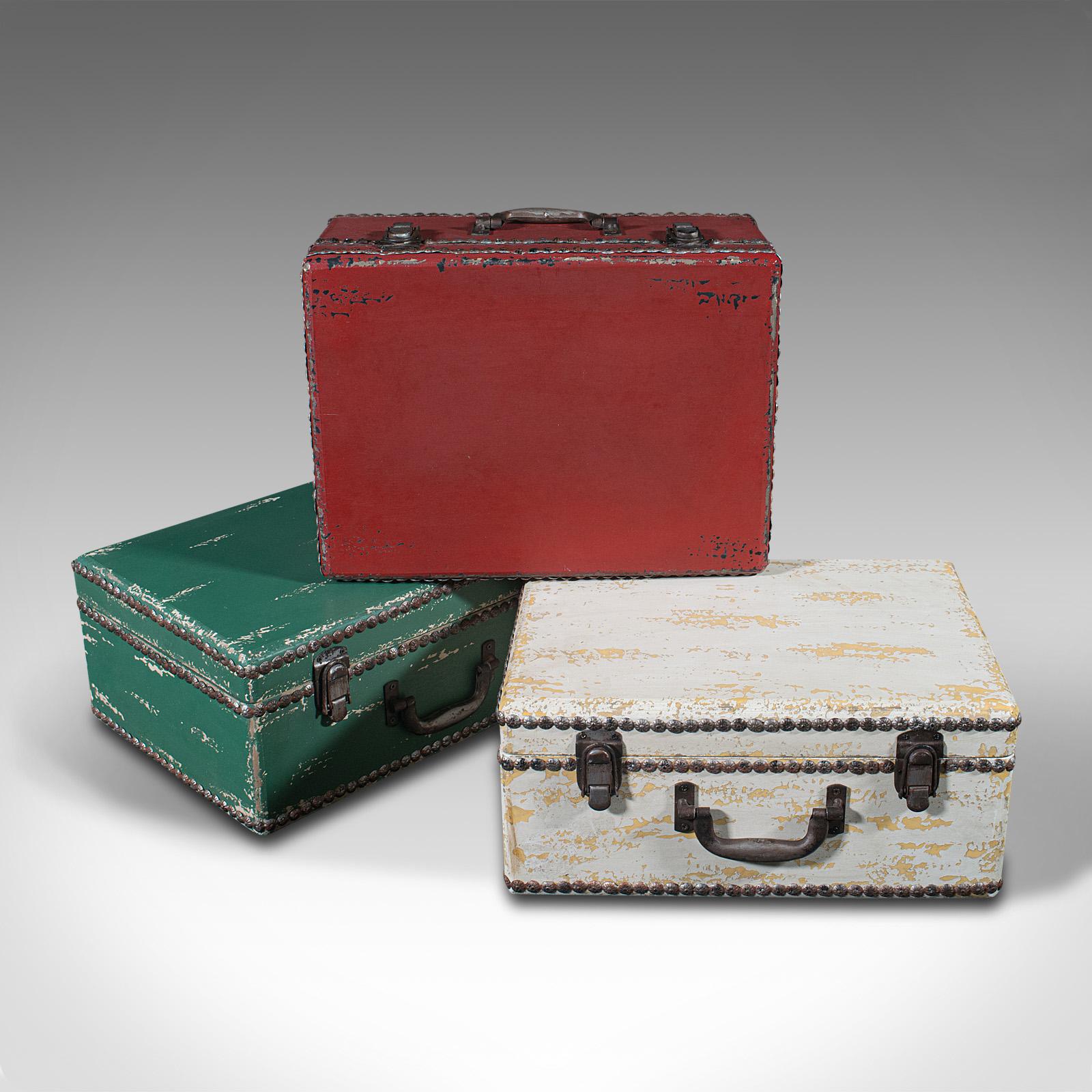 Hoher Kofferständer im Vintage-Stil, englisch, handbemalt, Kiefer, Kommode mit Schubladen im Angebot 2