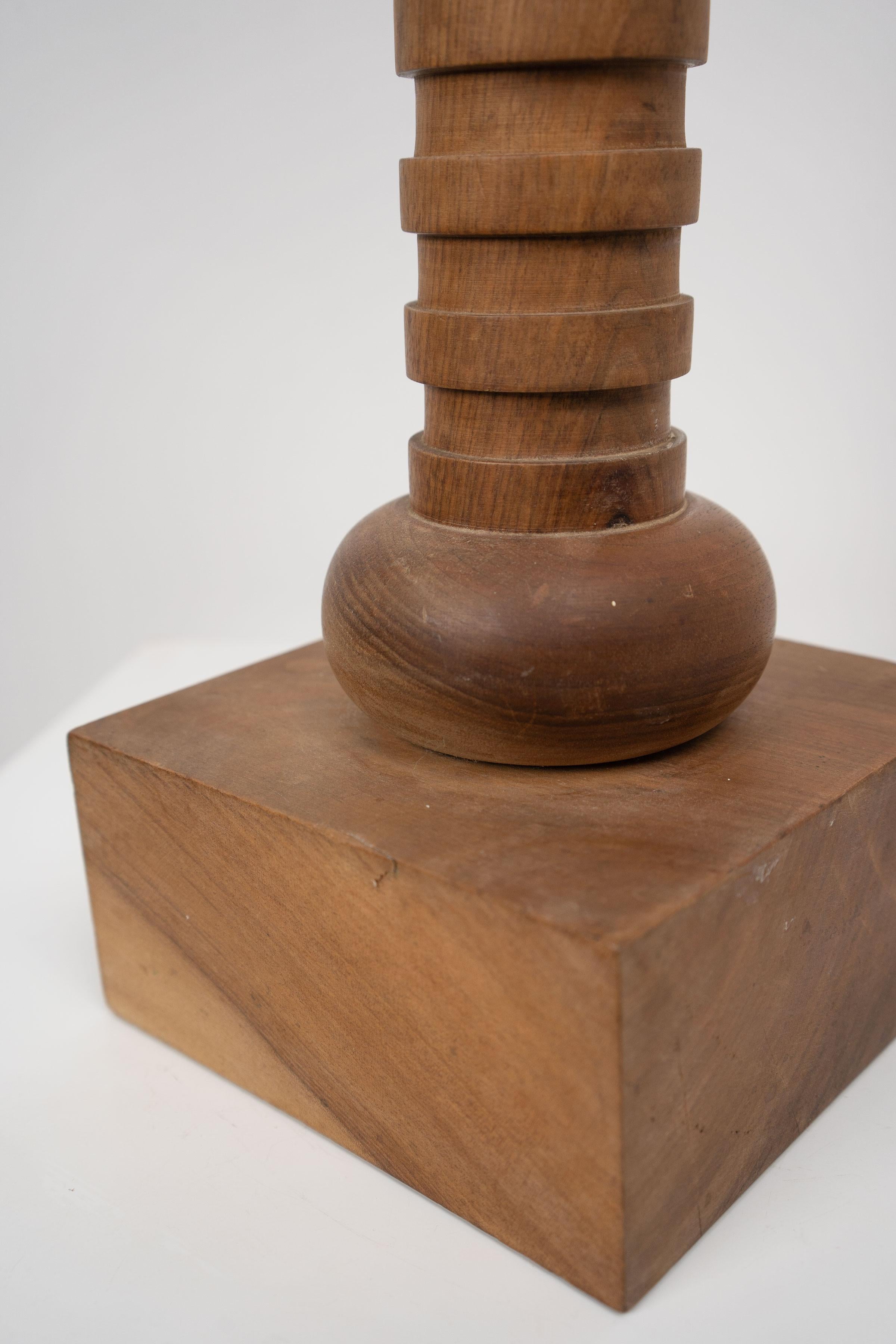 Unknown Tall Vintage Turned Wood Table Lamp