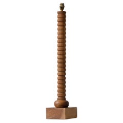 Tall Vintage Turned Wood Table Lamp