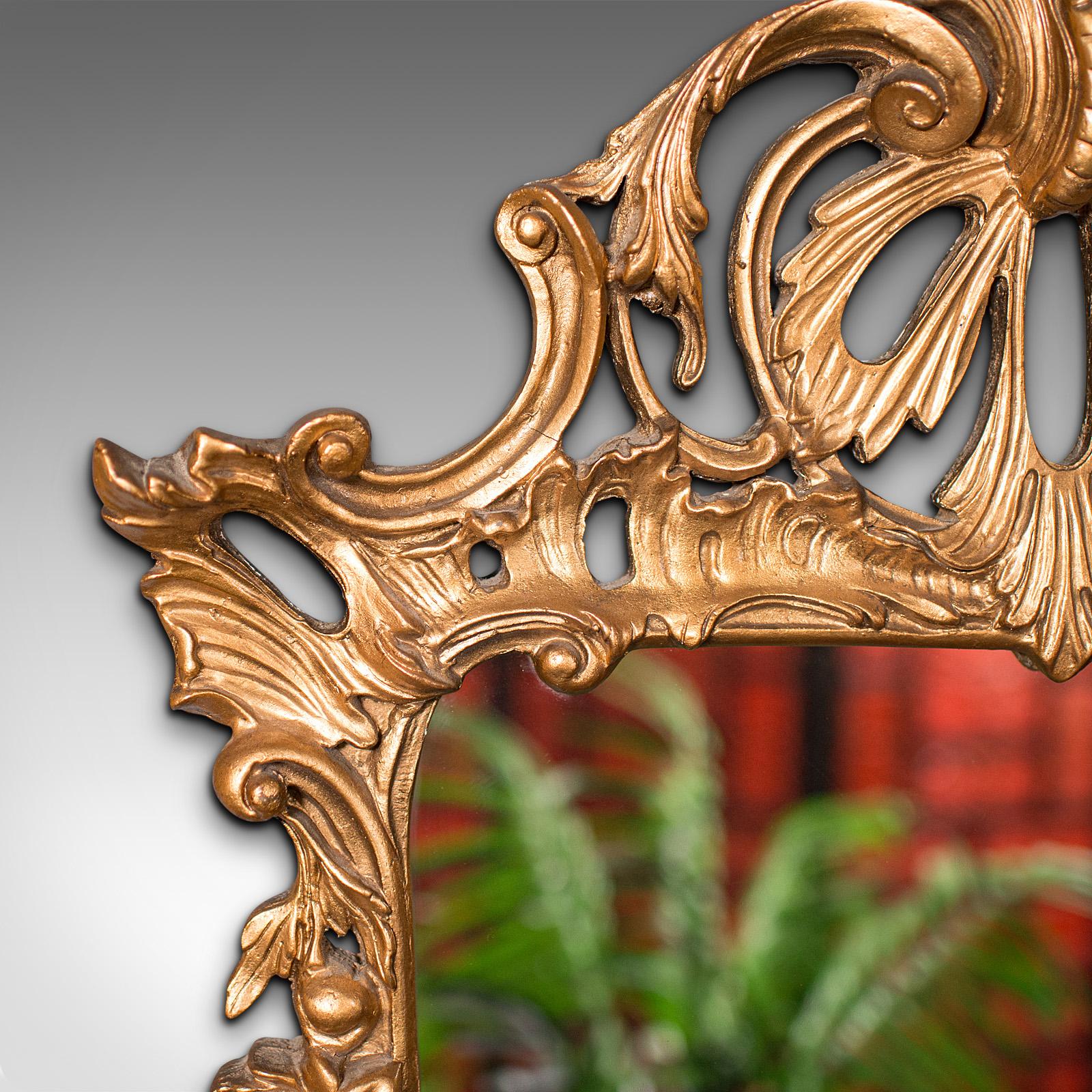 British Tall Vintage Wall Mirror English Gilt, Decorative Renaissance Revival circa 1960 For Sale