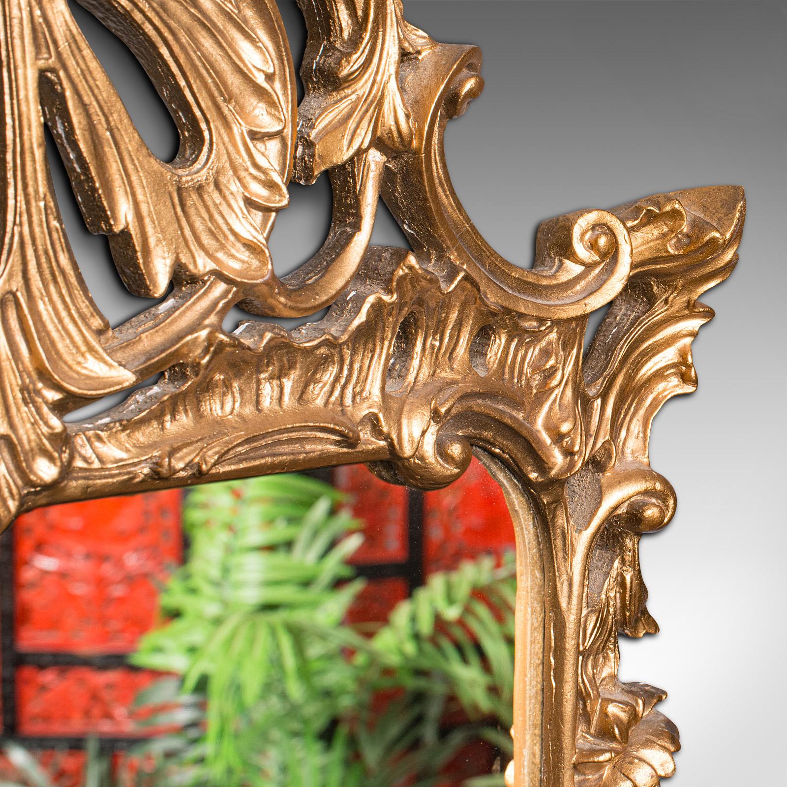 Espejo de pared alto vintage, inglés, dorado, decorativo, renacimiento, c.1960 siglo XX en venta