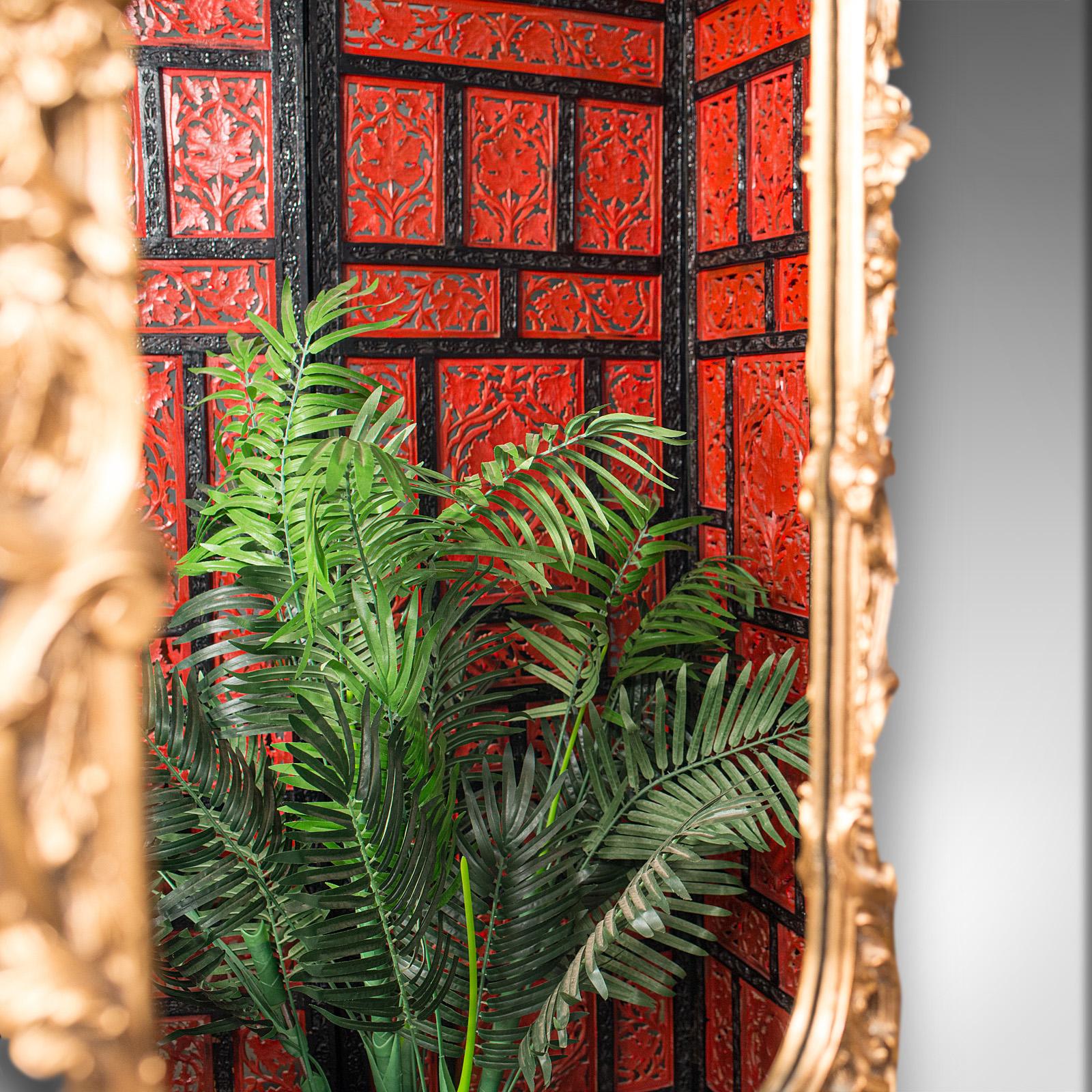 20th Century Tall Vintage Wall Mirror English Gilt, Decorative Renaissance Revival circa 1960 For Sale