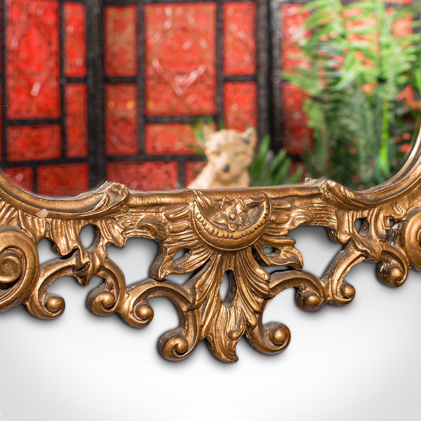 Espejo de pared alto vintage, inglés, dorado, decorativo, renacimiento, c.1960 en venta 1