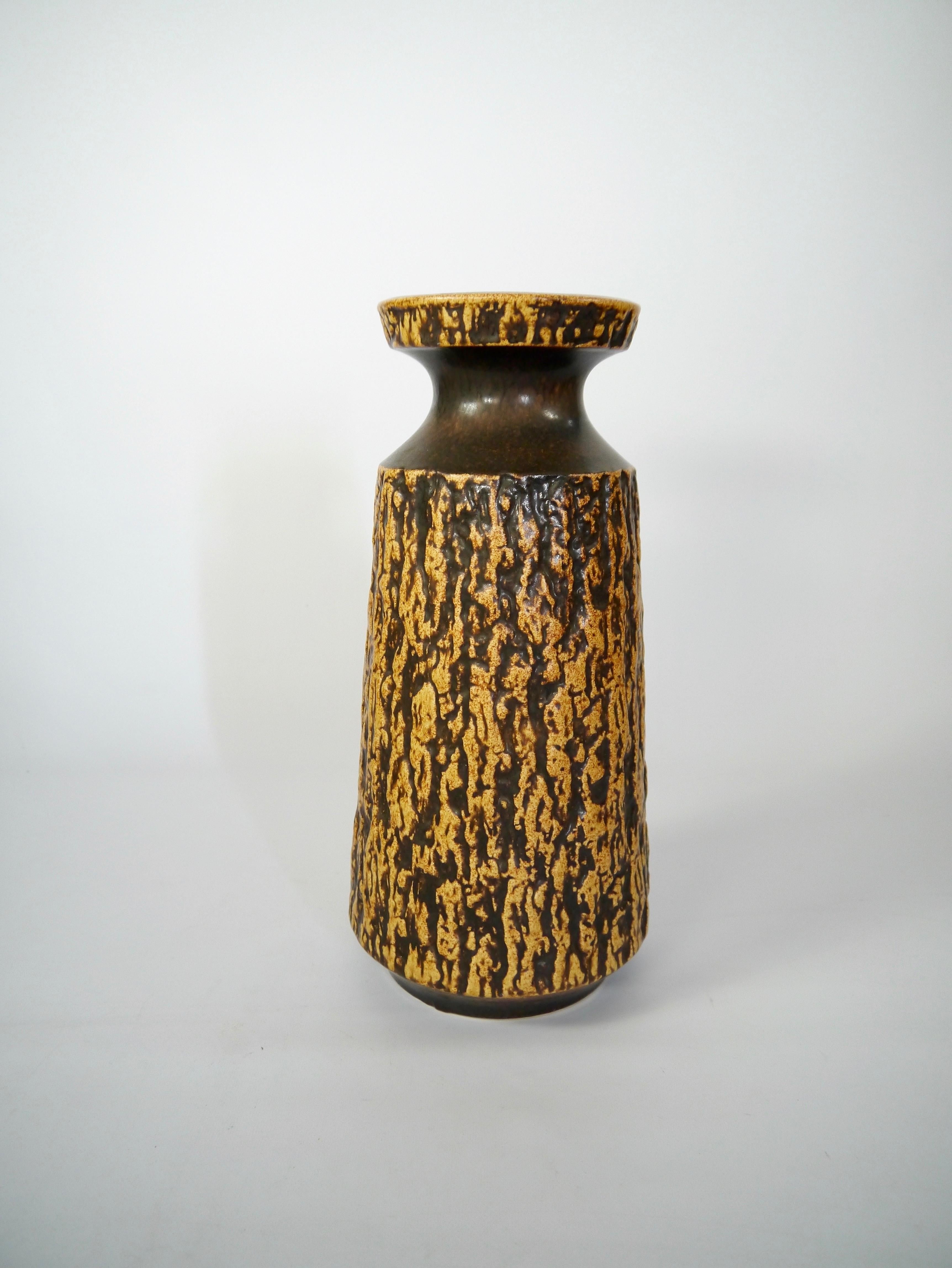 Mid-Century Modern Grand vase de sol en céramique à motif organique Wabi-Sabi de Jasba, Allemagne de l'Ouest, années 1960 en vente