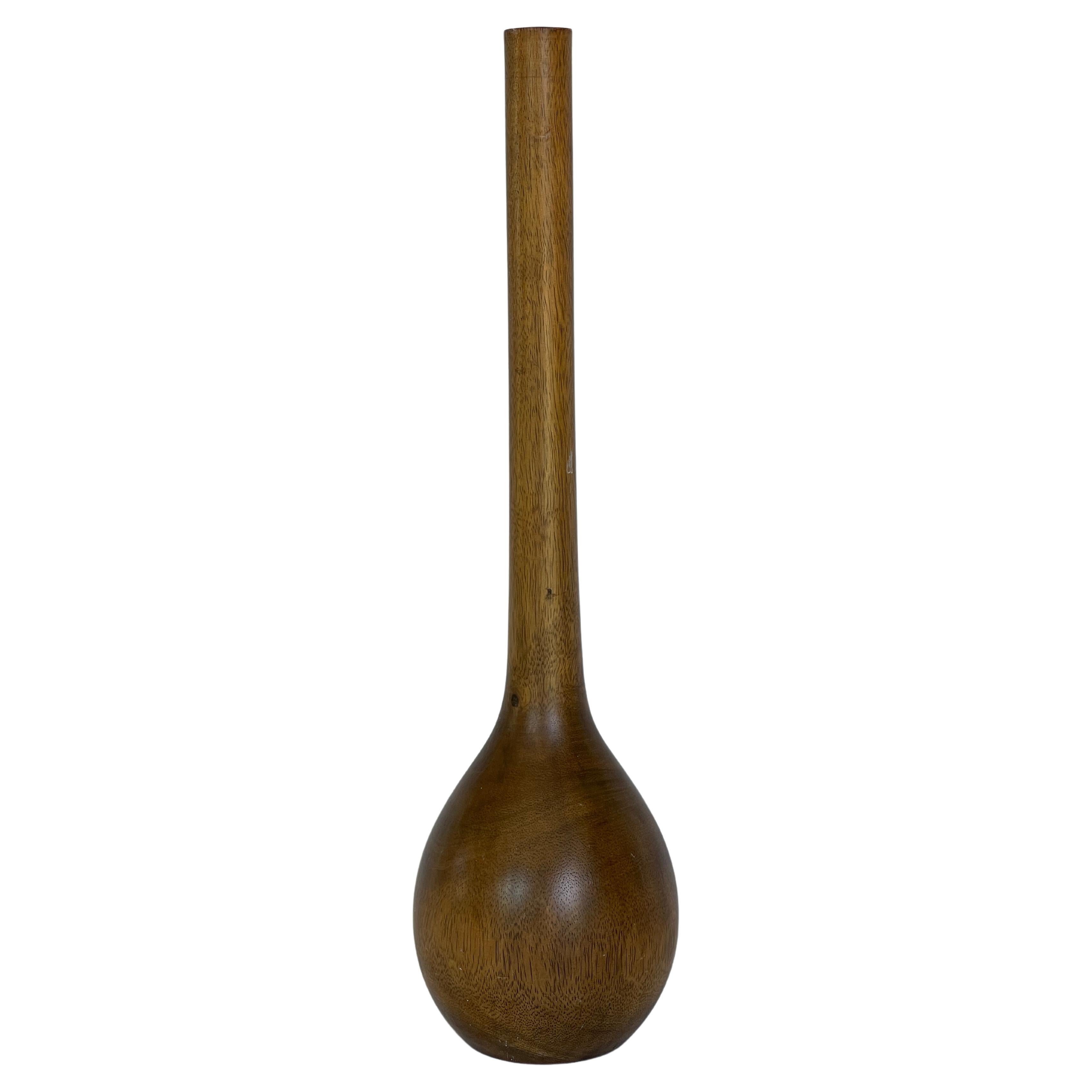   Tall Walnut Bottle Sculpture Vase Attributed to Phillip Lloyd Powell  For Sale