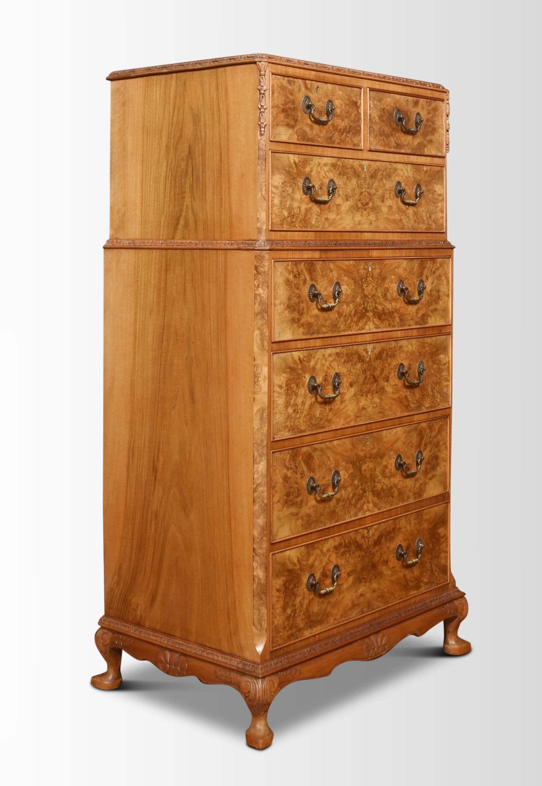 walnut tall chest of drawers