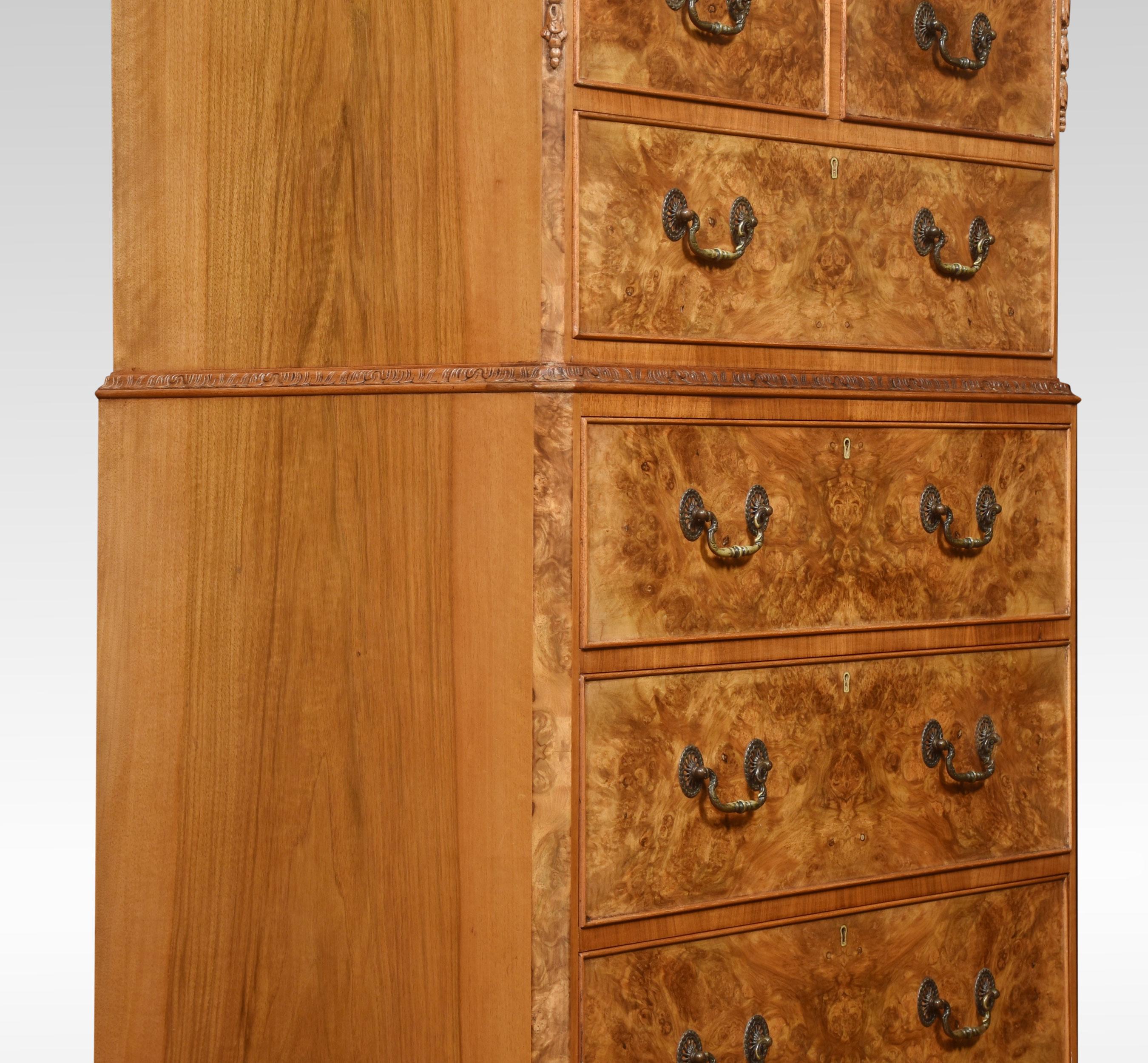 Tall Walnut Chest of Drawers In Good Condition In Cheshire, GB