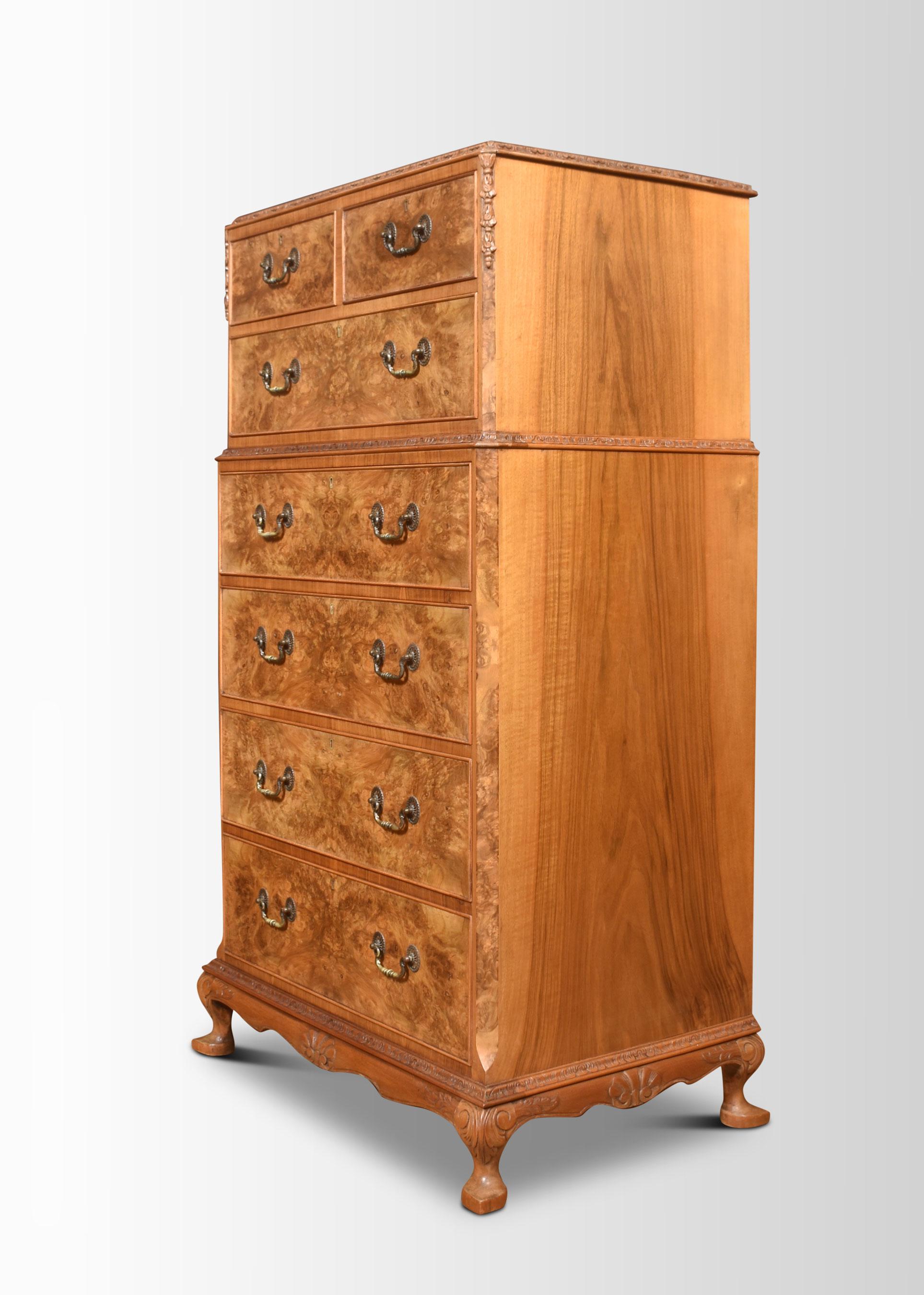 Tall Walnut Chest of Drawers 1