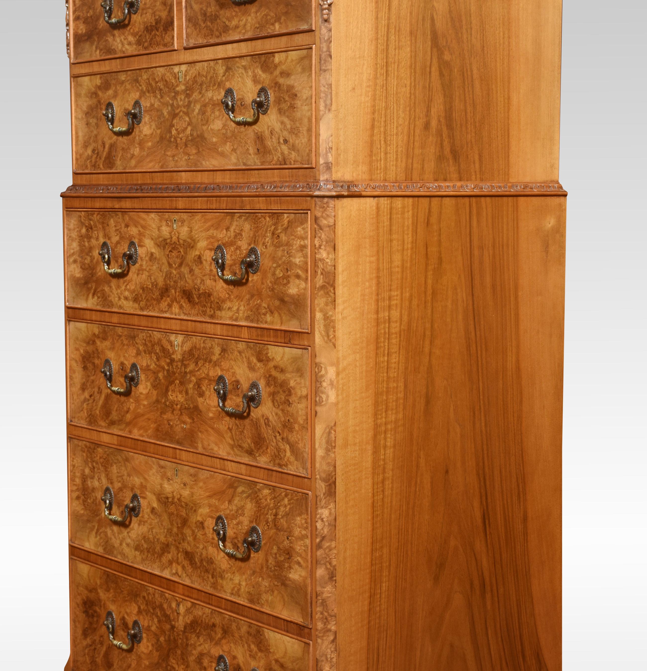 Tall Walnut Chest of Drawers 2