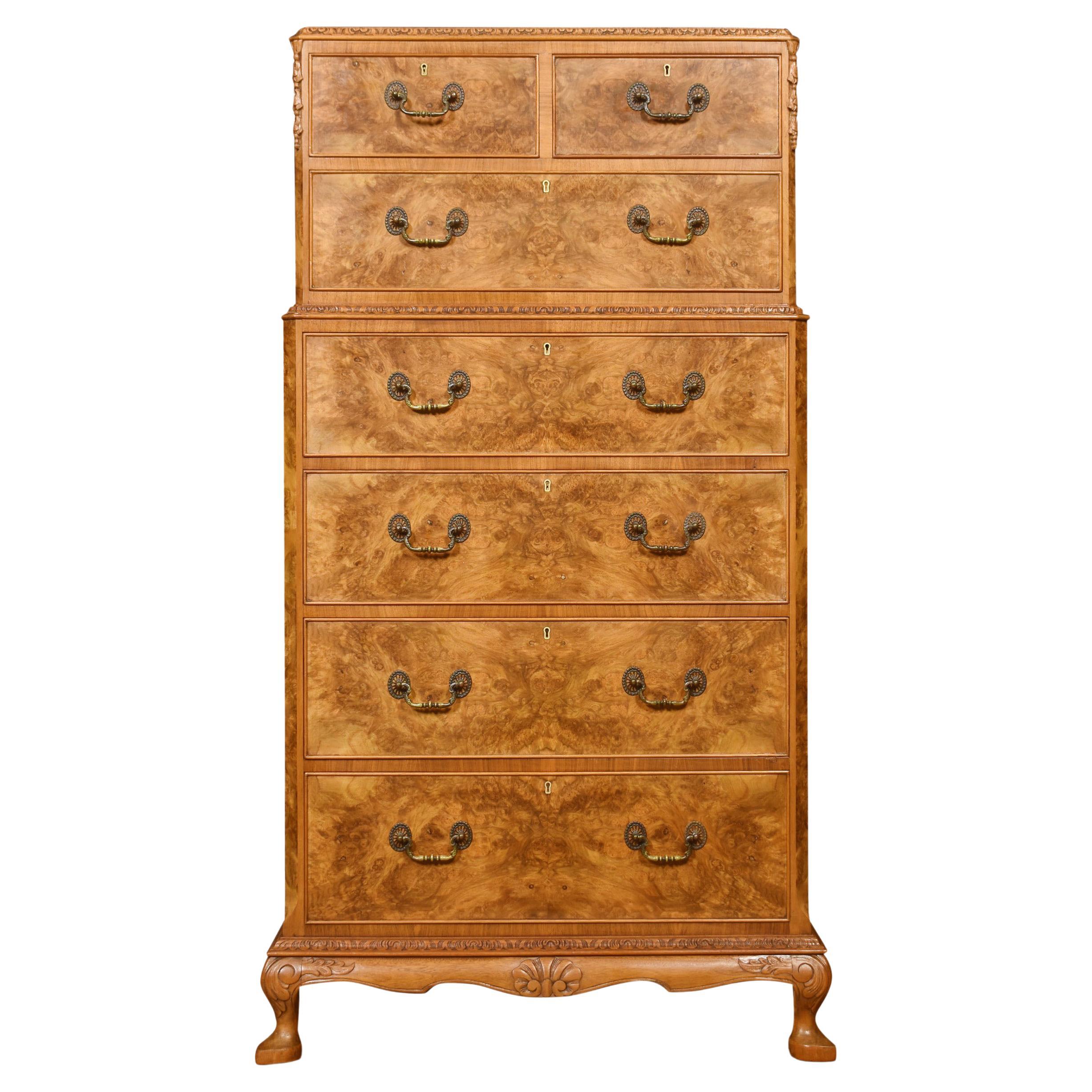 Tall Walnut Chest of Drawers