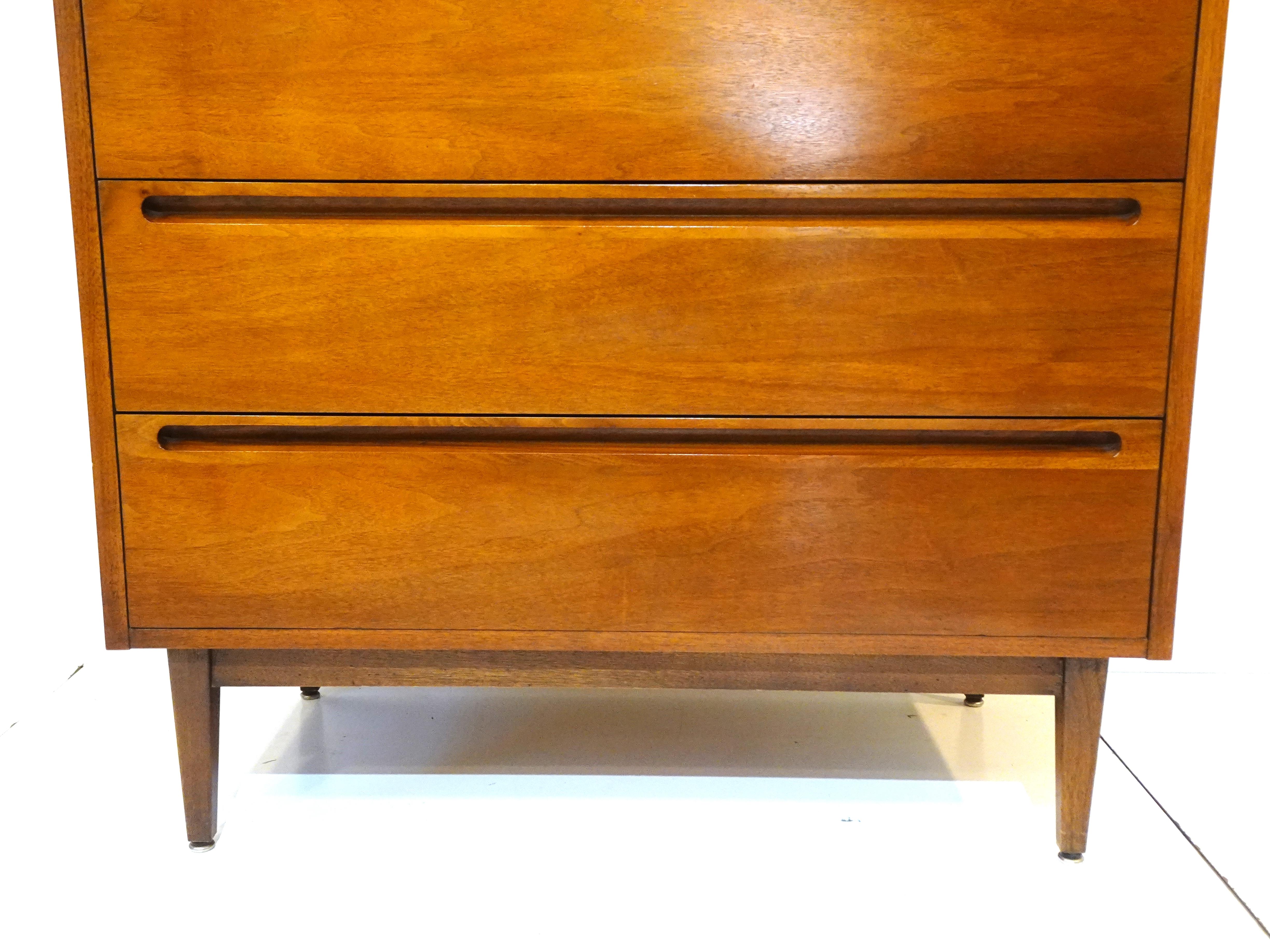 Tall Walnut Dresser Chest by Merton Gershun for American of