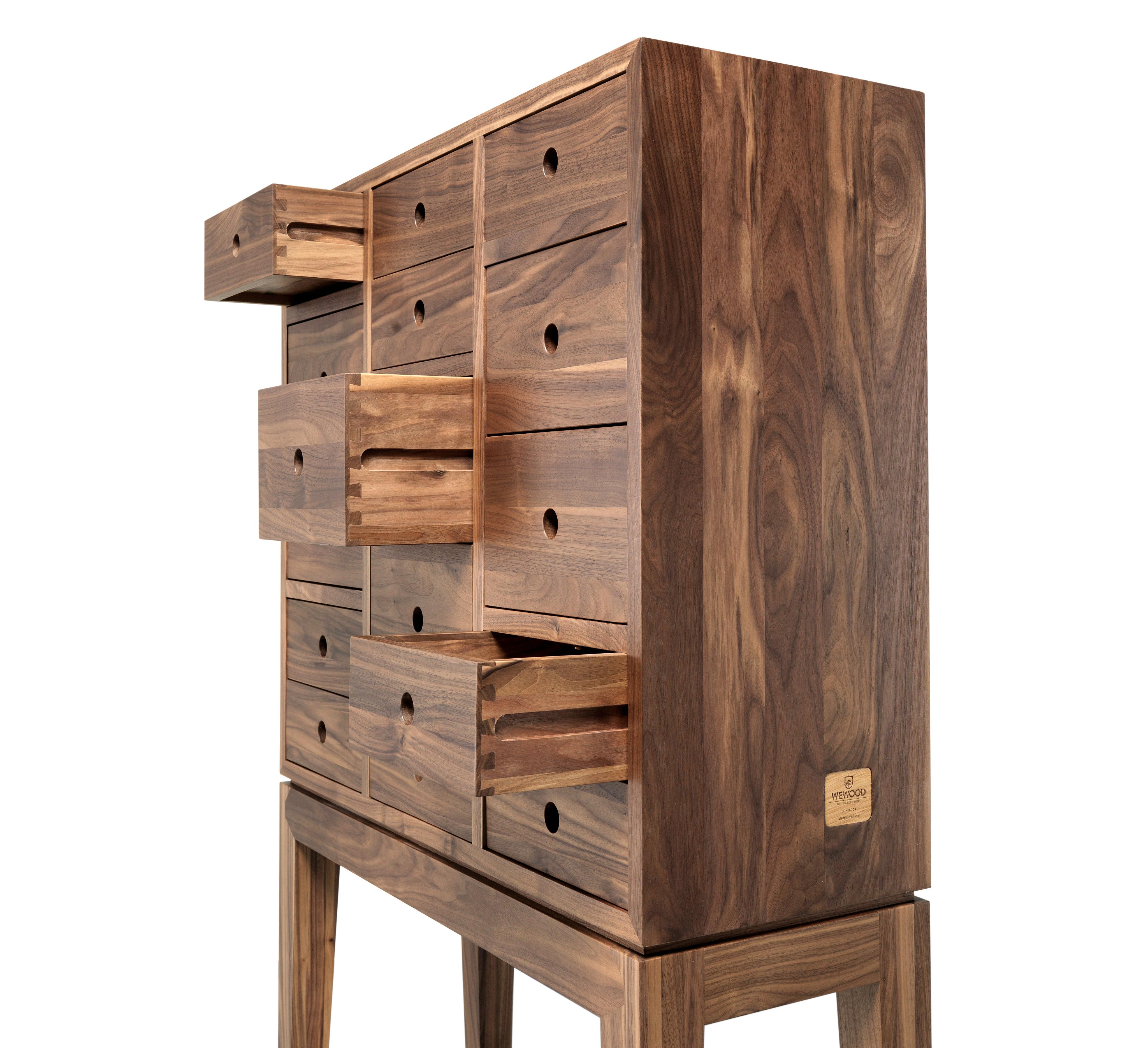 Tall Walnut or Oak Chest of Drawers Dresser Cabinet In New Condition For Sale In Paris, FR