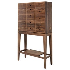 Tall Walnut or Oak Chest of Drawers Dresser Cabinet