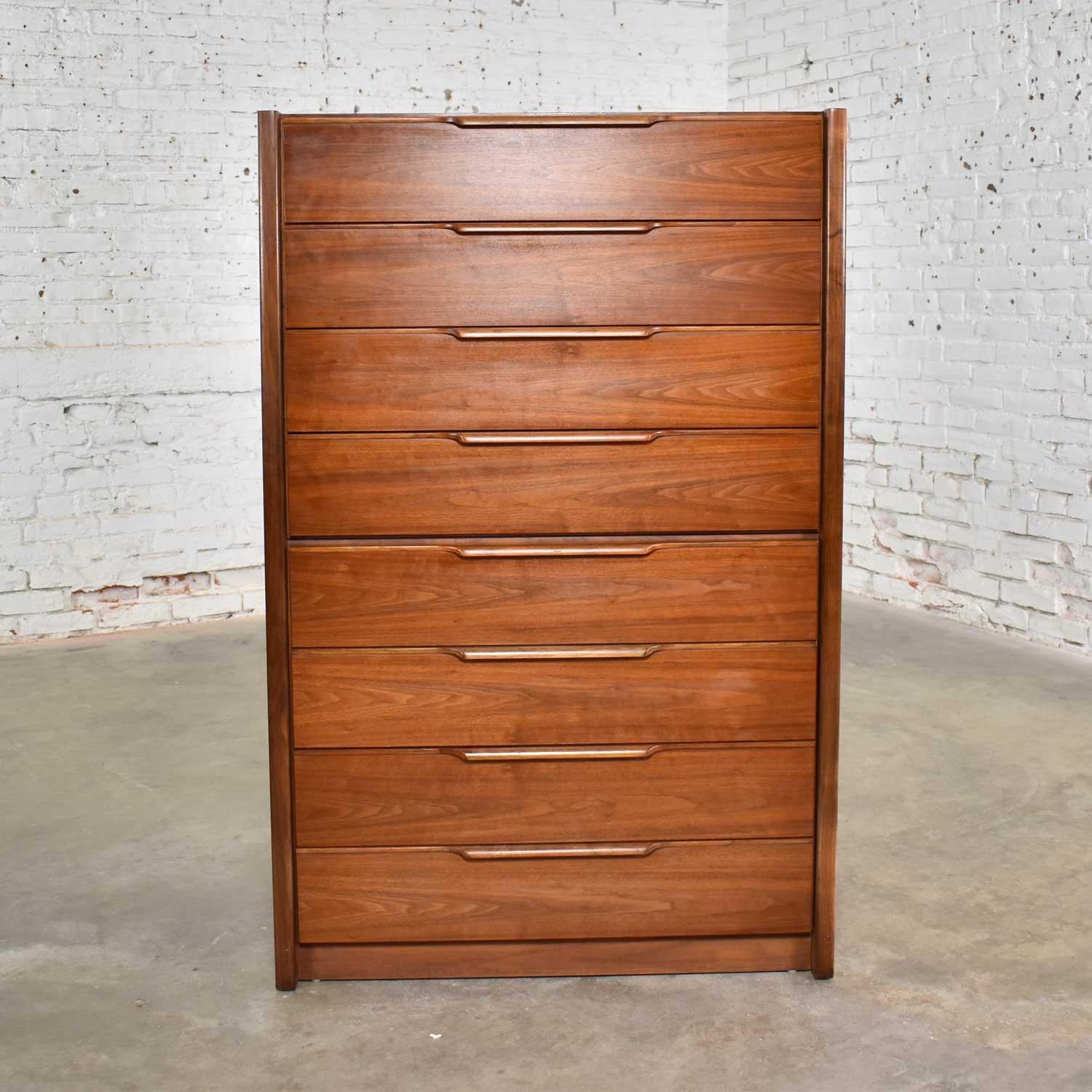 tall walnut chest of drawers