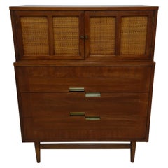 Tall Walnut X Dresser Chest by Merton Gershun for American of Martinsville