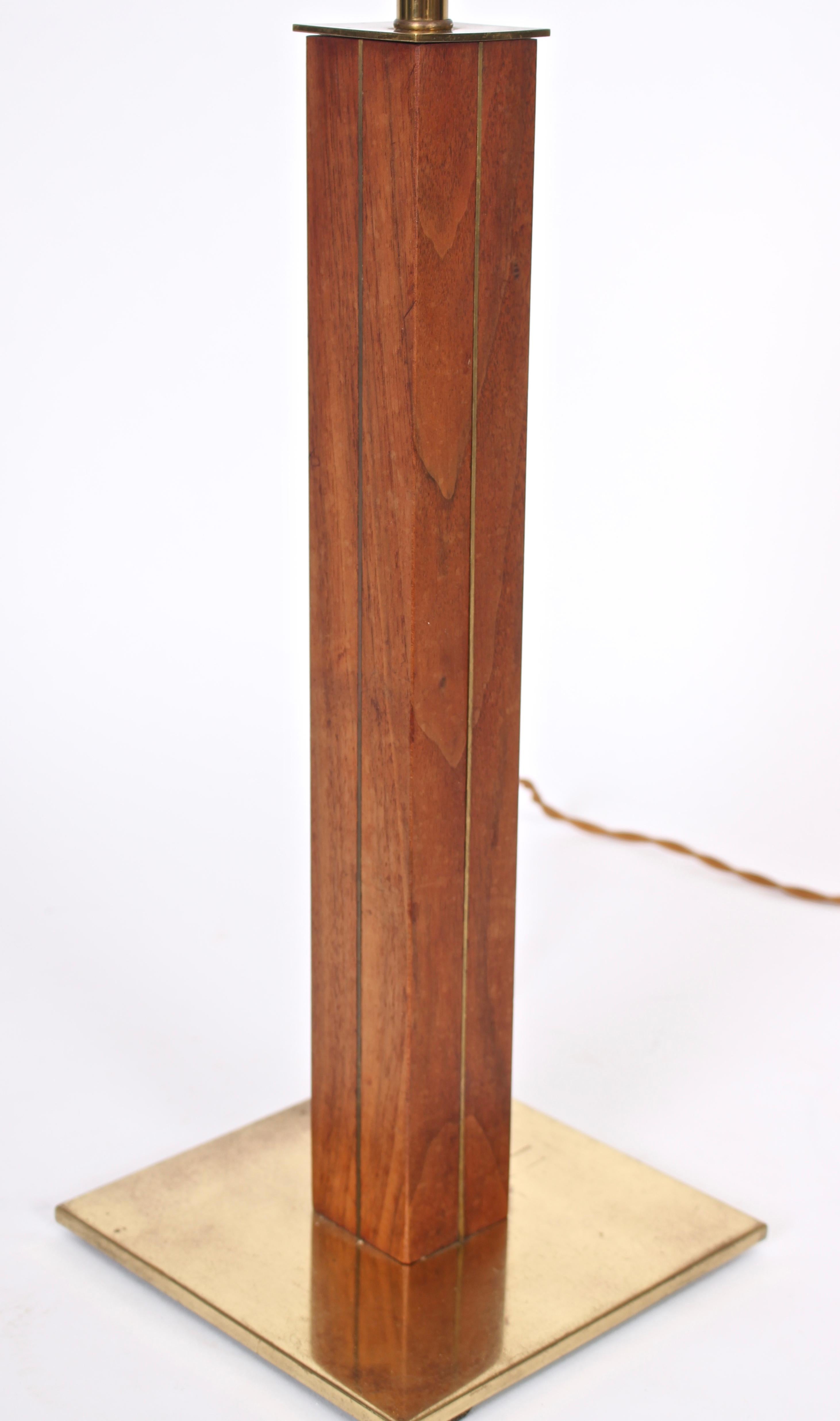 American Tall Walter Von Nessen, Nessen Studios Brass Inlaid Walnut 