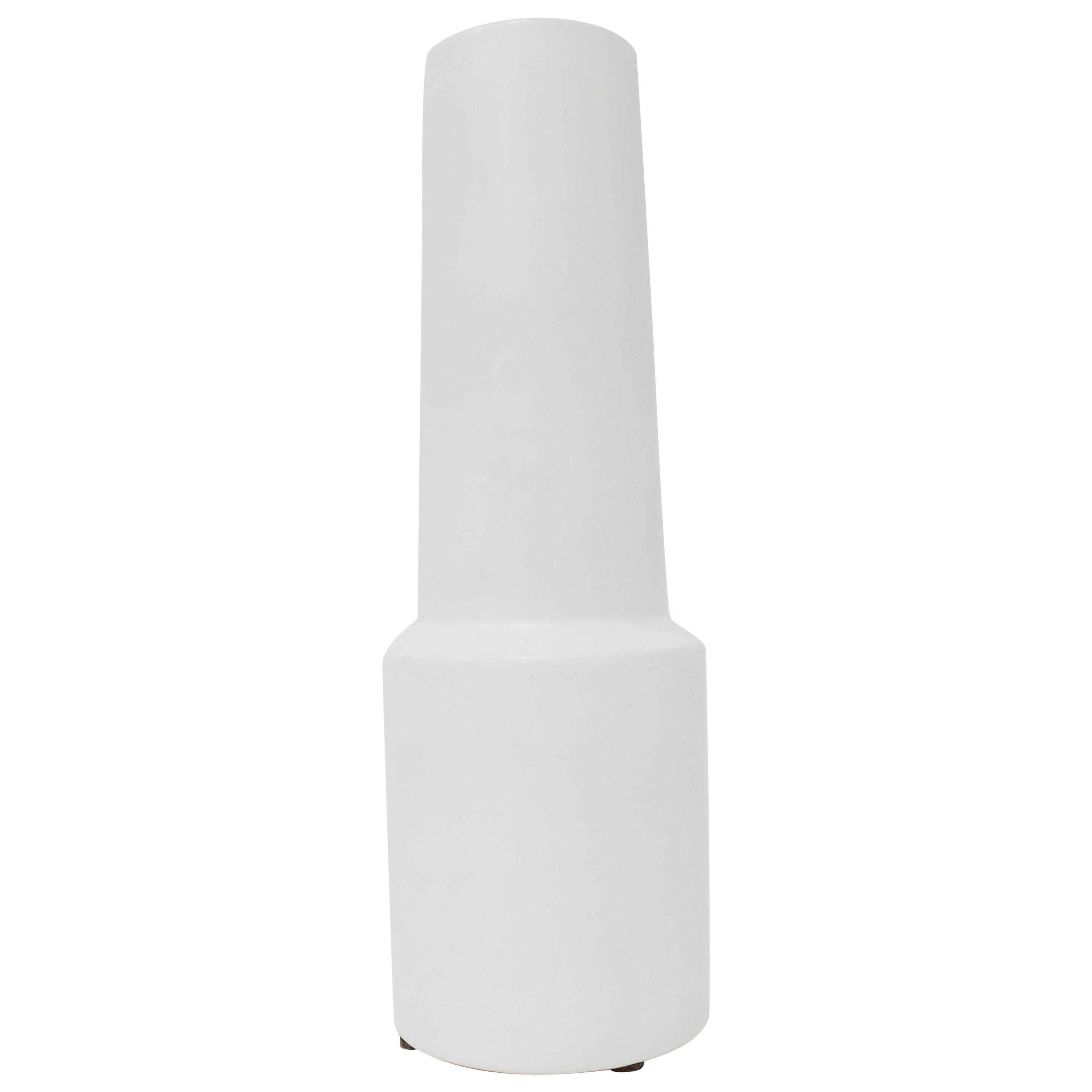Tall West German Ceramic Vase in White For Sale