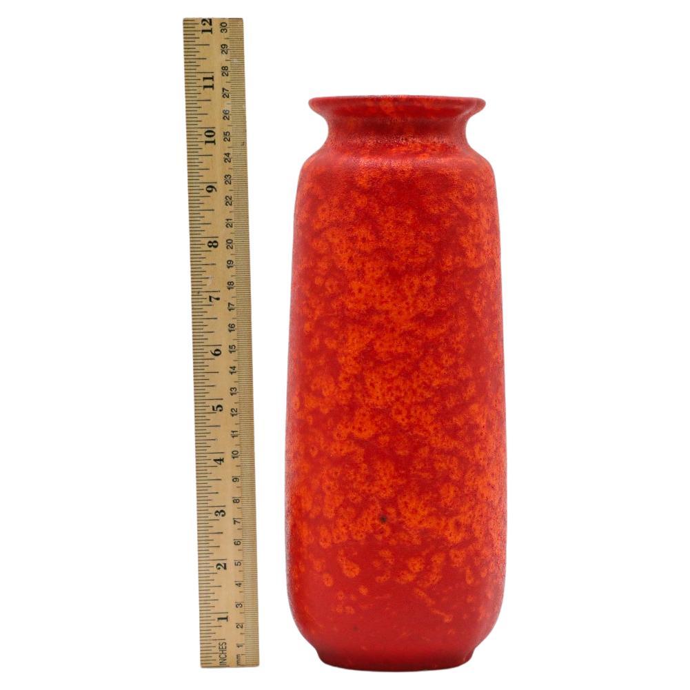 Tall West German Orange Lava Glazed Ceramic Vase