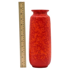 Vaso alto in ceramica smaltata arancione della Germania occidentale