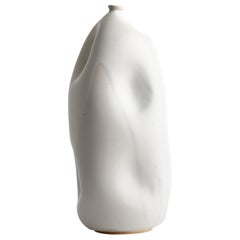 Tall White Contemporary Handmade Ceramic Vase/ Wabi Sabi
