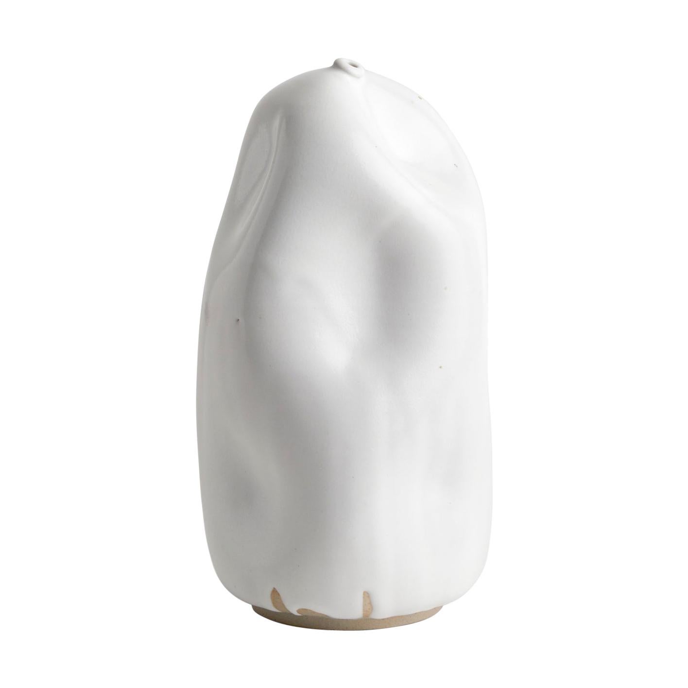 Tall White Contemporary Handmade Ceramic Vase/ Wabi Sabi