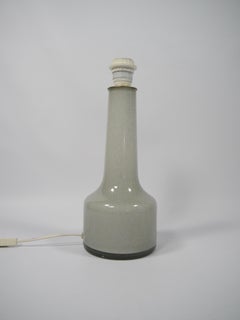 Tall White Glass Table Lamp by Høvik Verk, Norway 1960s