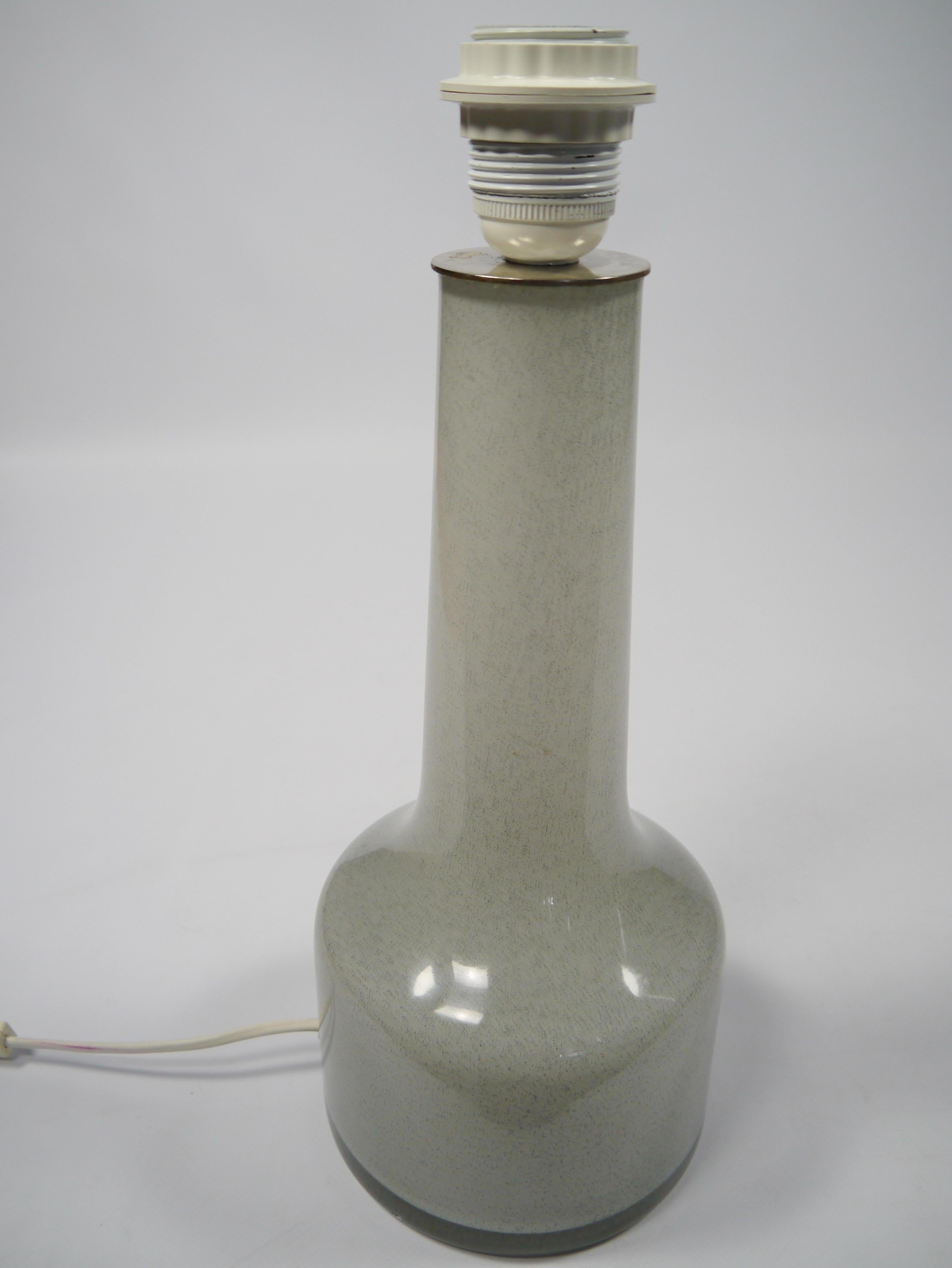 Tall White Glass Table Lamp by Høvik Verk, Norway 1960s In Good Condition For Sale In Barcelona, ES