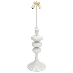 Tall White Midcentury Ceramic Table Lamp, in the Shape of a TV Tower, European