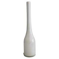 Tall White Opaline Glass Vase, French Work, Circa 1970