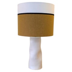 Tall White Plaster Lamp Designed by a French ceramist.