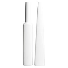 Tall White Porcelain Vase Duo by Hans Theo Baumann and Erich Wilhelm John for Ro