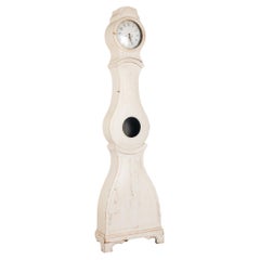 Reloj de pie alto de pino blanco sueco Mora Clocks, circa 1840