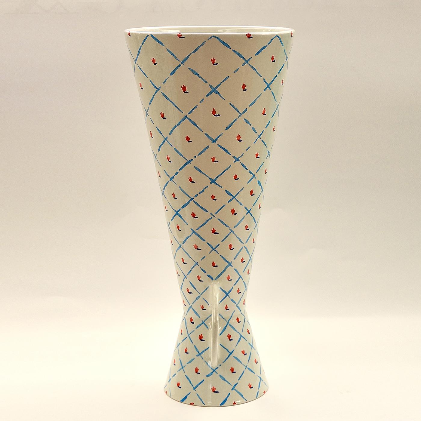 Weiße Vase von Ugo La Pietra, großformatig (Handgefertigt) im Angebot