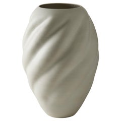 Tall White wave Form No 44, a unique Ceramic Vessel by Nicholas Arroyave-Portela