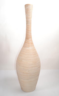 Tall Whitewash Reed Home Decor Floor Vase Wooden 40 In Rustic Farmhouse Planter