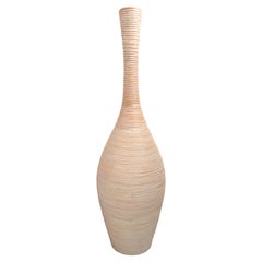 Tall Whitewash Reed Home Decor Floor Vase Wooden 40 In Rustic Farmhouse Planter