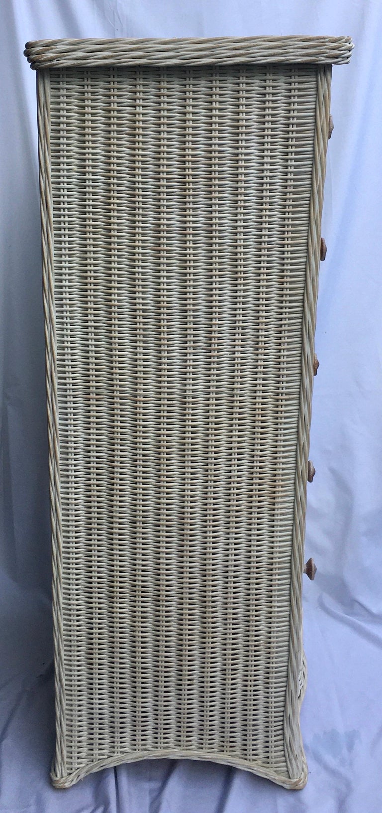 Tall Wicker Curved Serpentine Lingerie Chest of Drawers at 1stDibs