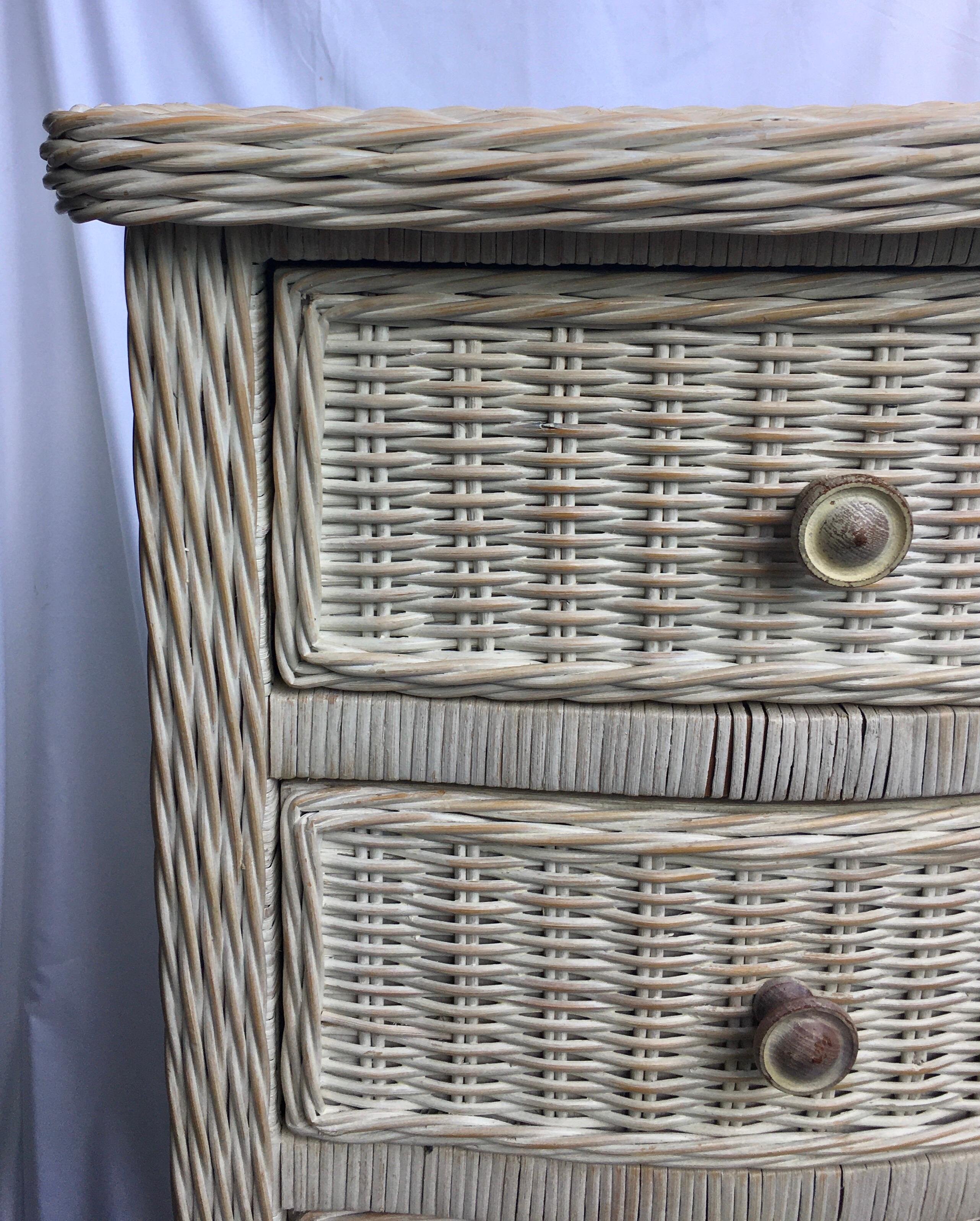 tall wicker chest of drawers