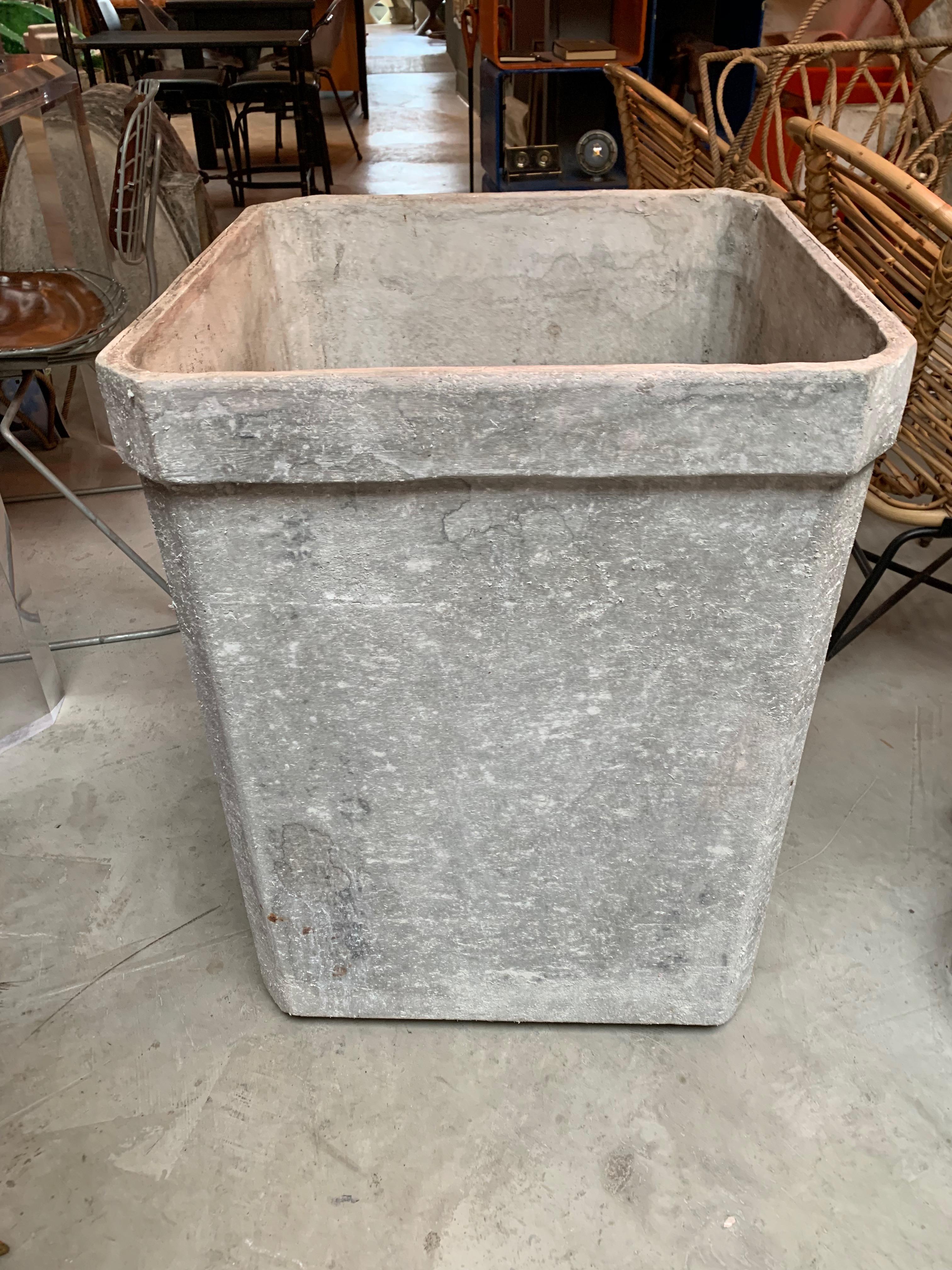 Swiss Tall Willy Guhl Concrete Planter