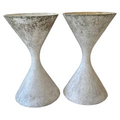 Tall Willy Guhl White Jardinieres (One Available)