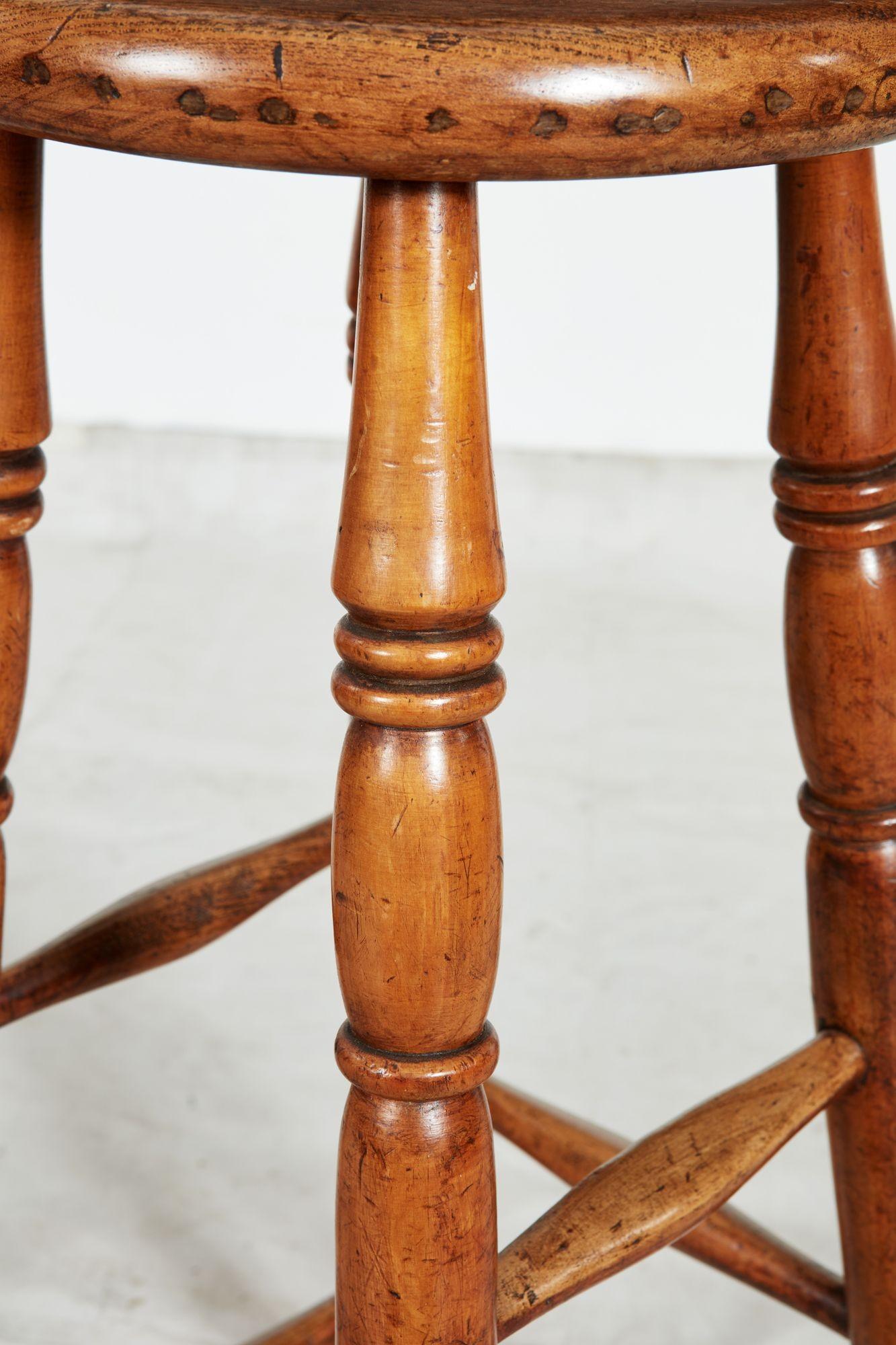19th Century Tall Windsor Stool For Sale
