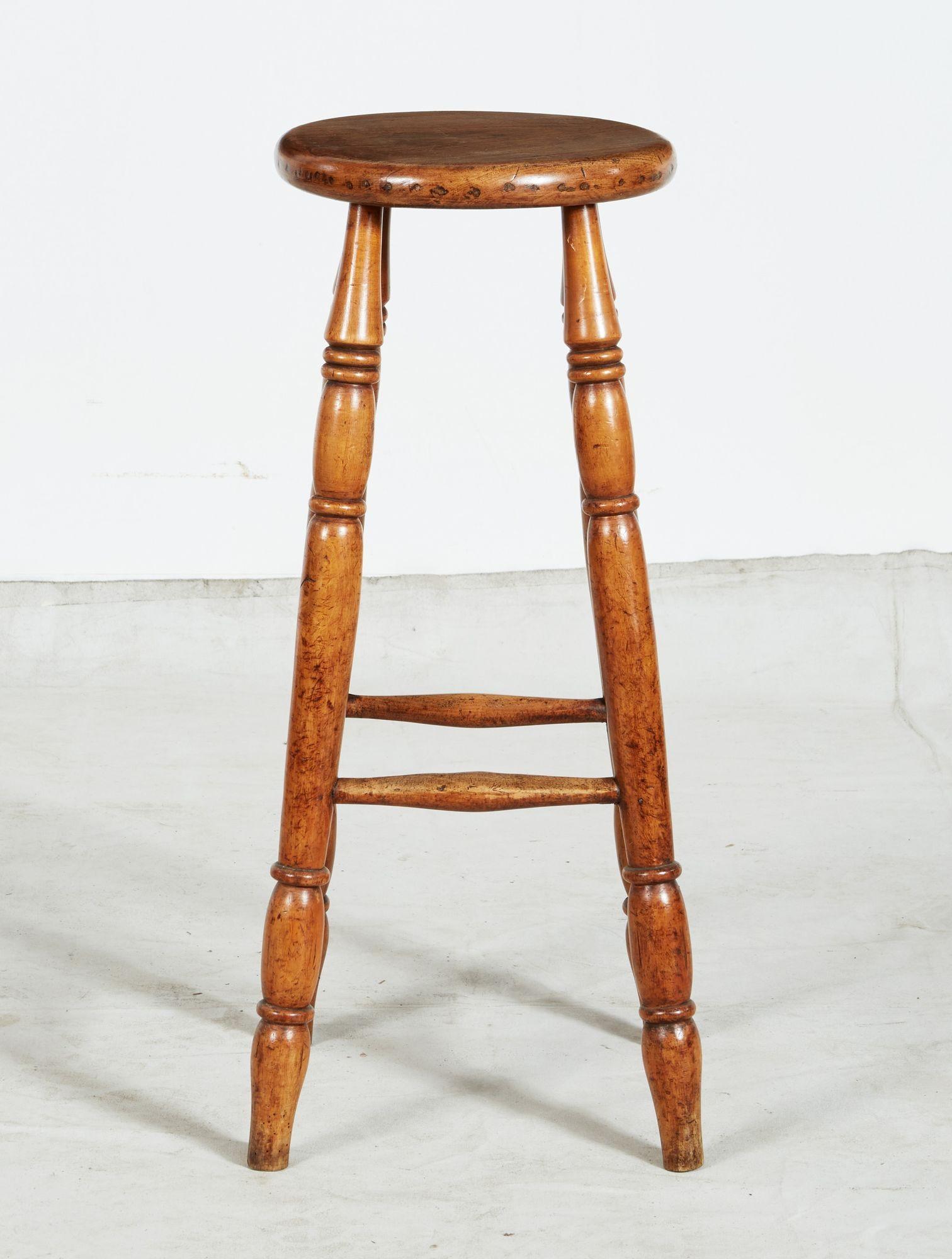 Beech Tall Windsor Stool For Sale