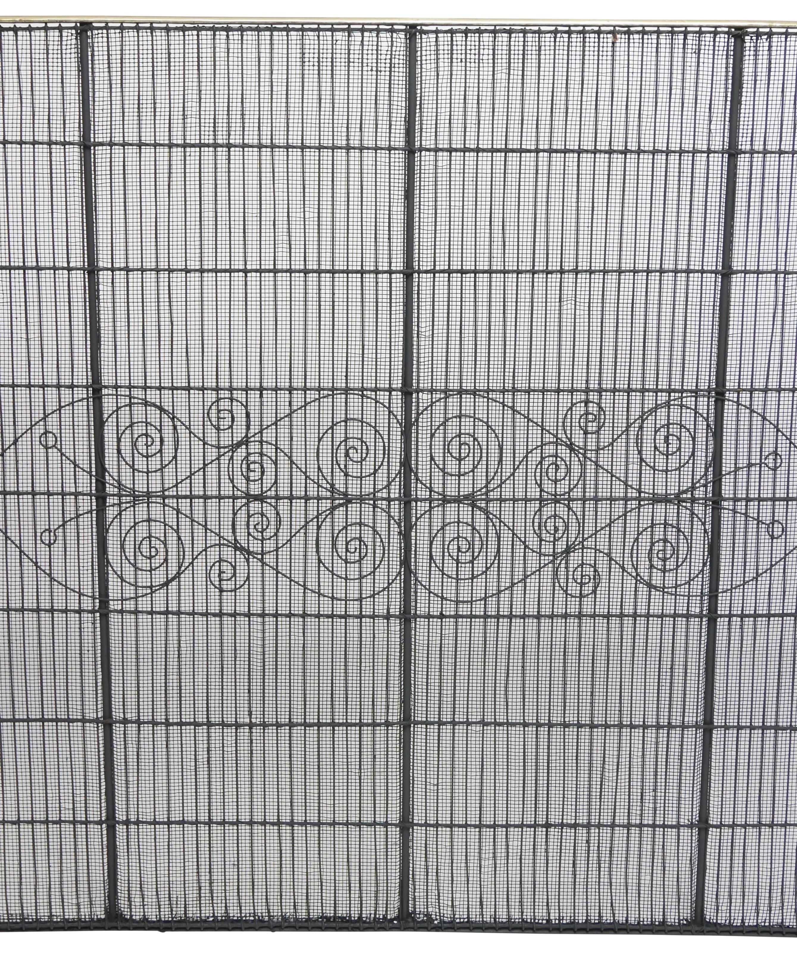 Georgian Antique Tall Wire and Brass Fire Screen, English 19th Century