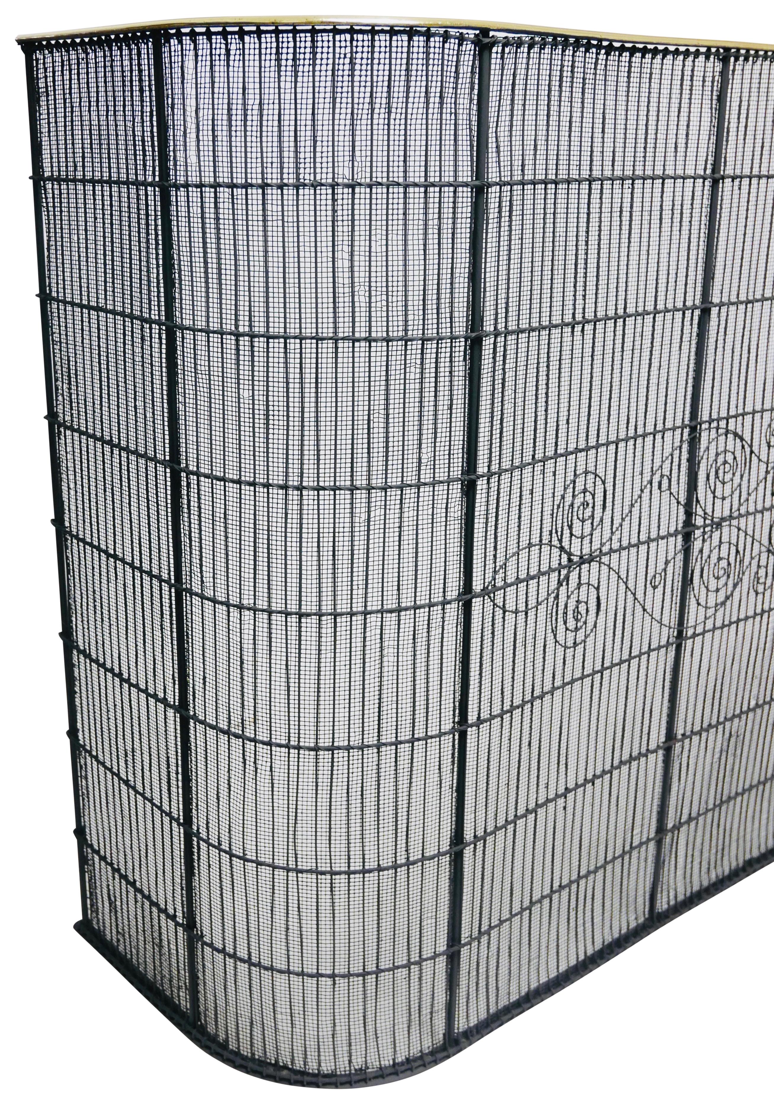 Antique Tall Wire and Brass Fire Screen, English 19th Century 3